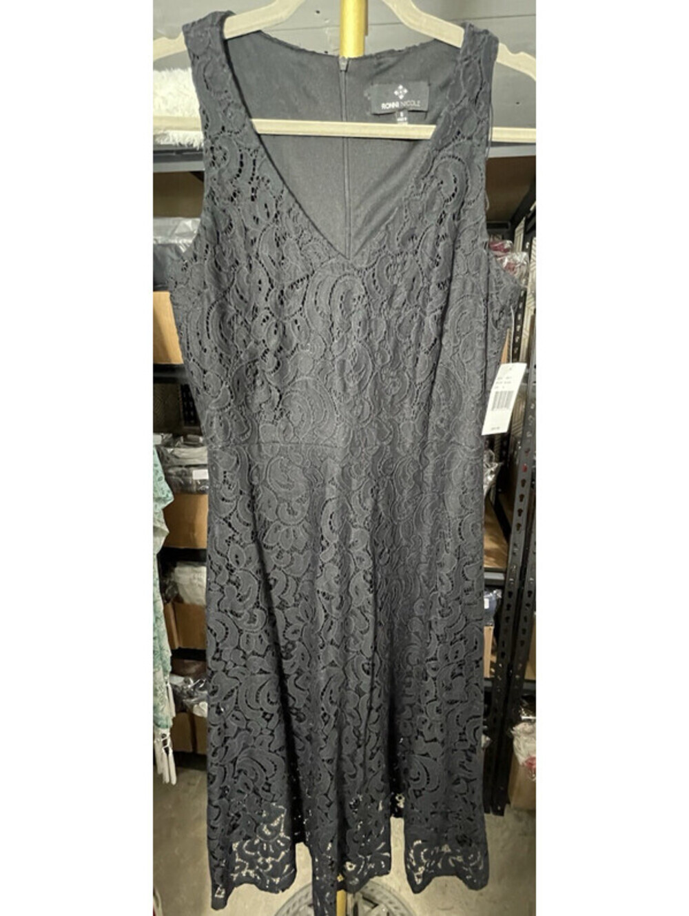Ronni Nicole NWT Lined Black Lace A-Line Dress Back Zip Size 8 MSRP $89.98